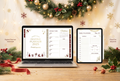 Christmas Money Bundle mockup with a festive Christmas planner on a laptop and tablet, surrounded by holiday decorations