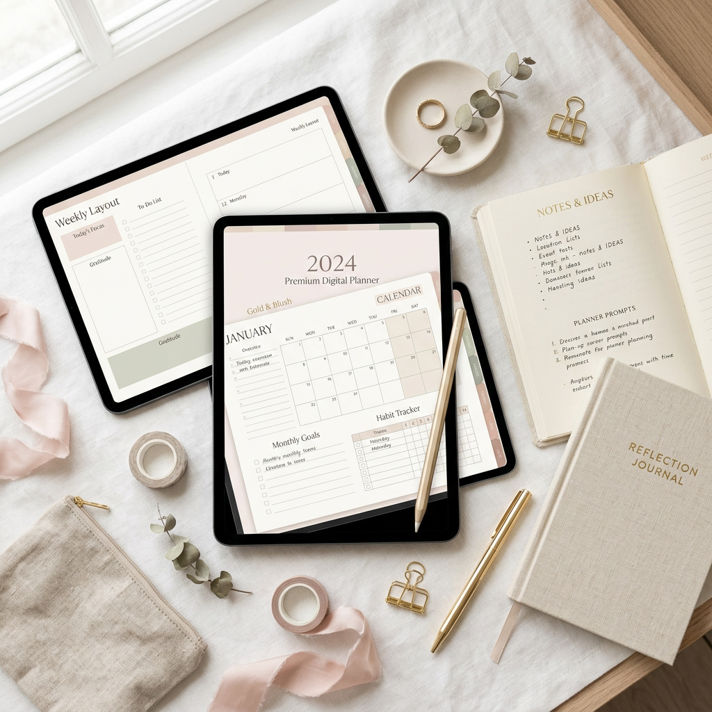 Focus Bundle with an interactive Excel planner and two printable toolkits